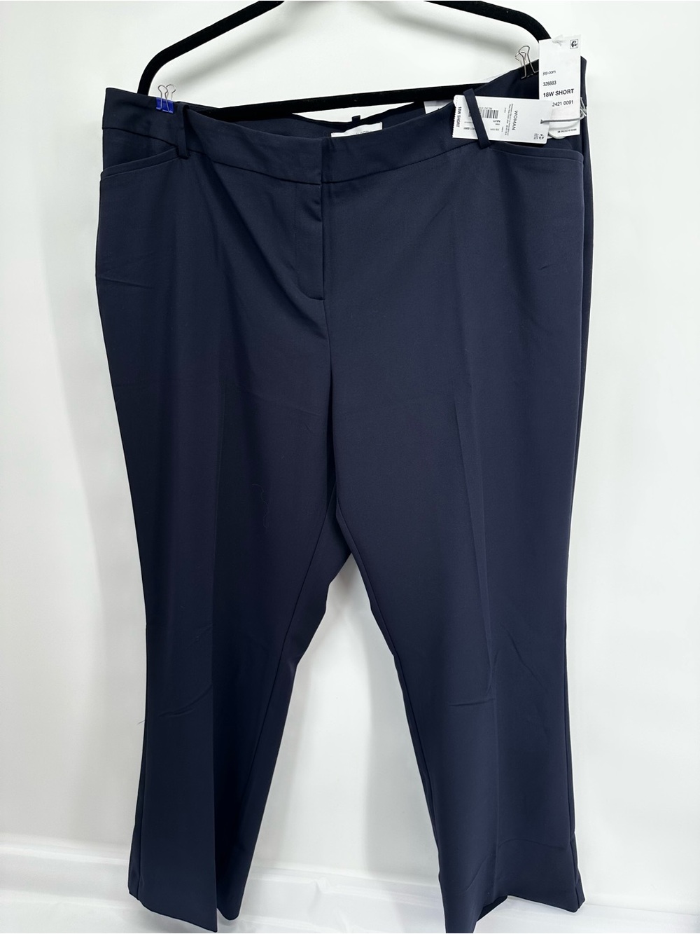 Liz Claiborne Audra Trousers Women’s Size 18W Mid Rise NWT Navy Blue Dress Pants